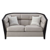 Loveseat with Curved Fixed Back and Shelter Arms Beige BM250633
