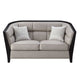 Loveseat with Curved Fixed Back and Shelter Arms Beige BM250633