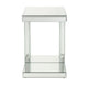 Mirrored Accent Table with C Shape and Faux Crystals Silver By Casagear Home BM250644