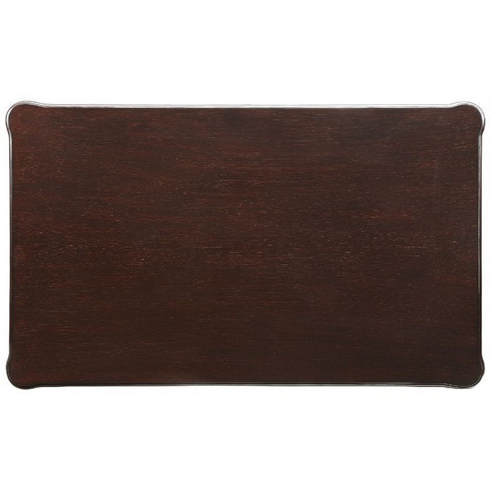 Coffee Table with Traditional Style and Turned Legs Espresso Brown By Casagear Home BM250646