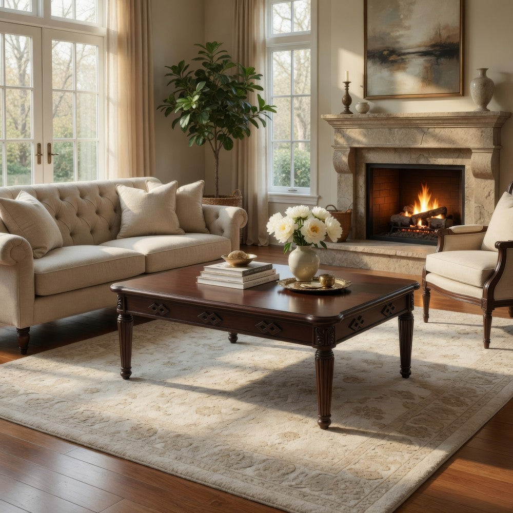 Elora Coffee Table | Traditional Turned Legs | 48" | Espresso Brown