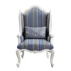 Chair with Wingback and Resin Queen Anne Legs Blue BM250655