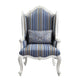 Chair with Wingback and Resin Queen Anne Legs Blue BM250655