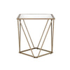 End Table with Mirror Top and Open Geometric Base Champagne Gold BM250672