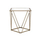 End Table with Mirror Top and Open Geometric Base Champagne Gold BM250672