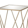 End Table with Mirror Top and Open Geometric Base Champagne Gold BM250672