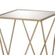 End Table with Mirror Top and Open Geometric Base Champagne Gold BM250672
