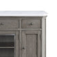 Server with Faux Marble Top and 3 Drawers White and Brown By Casagear Home BM250674