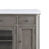 Server with Faux Marble Top and 3 Drawers White and Brown By Casagear Home BM250674