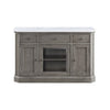 Arlo Server | Faux Marble Top | 3 Drawers | White & Brown