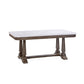 Dining Table with Marble Top and Trestle Base White and Brown By Casagear Home BM250677