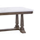 Dining Table with Marble Top and Trestle Base White and Brown By Casagear Home BM250677