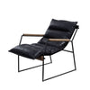 Accent Chair with Leatherette Seat and Metal Frame Black