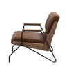 Accent Chair with Leatherette Seat and Channel Stitch Brown BM250697