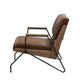 Accent Chair with Leatherette Seat and Channel Stitch Brown BM250697