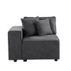 Modular Left Facing Chair with Loose Back Pillow Gray BM250701