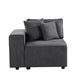 Modular Left Facing Chair with Loose Back Pillow Gray BM250701