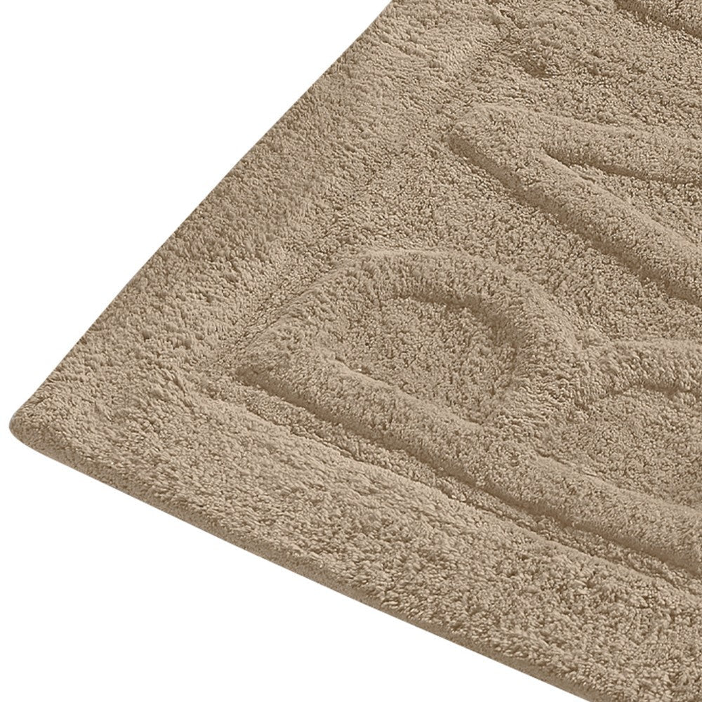 Veria 2 Piece Bath Mat with BATH Sculpted Details The Urban Port Beige By Casagear Home BM250884