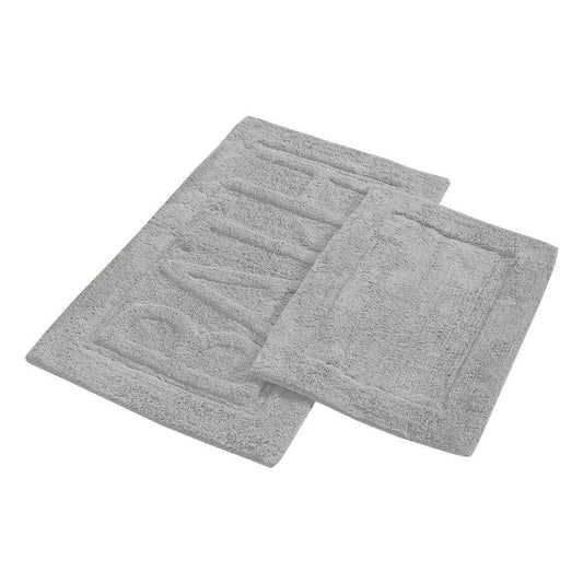 Veria Bath Mat Set | BATH Sculpted Details | 2 Piece | Gray
