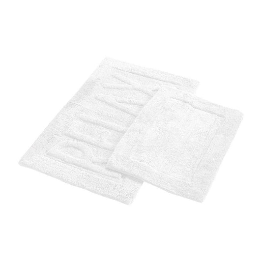 Veria Bath Mat Set | RELAX Sculpted Details | 2 Piece | White