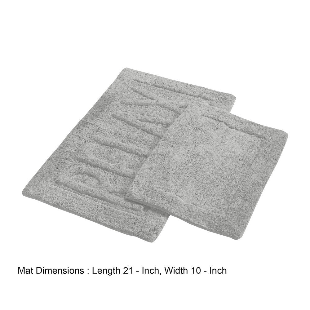 Veria 2 Piece Bath Mat with RELAX Sculpted Details The Urban Port Gray By Casagear Home BM250896