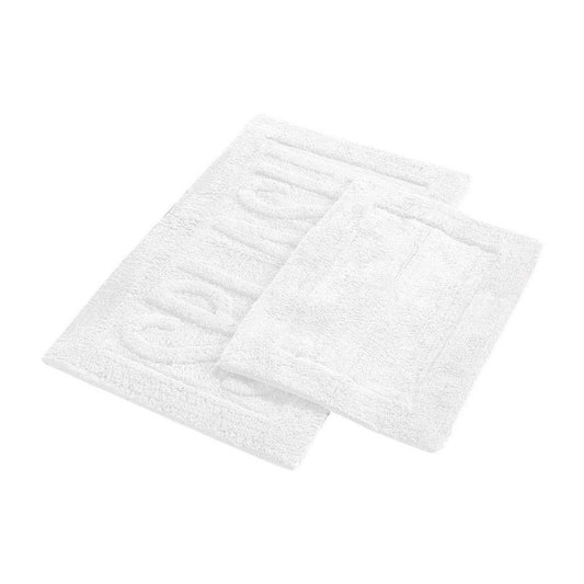Veria Bath Mat Set | SPLASH Sculpted Details | 2 Piece | White