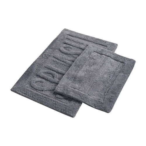 Veria Bath Mat Set | SPLASH Sculpted Details | 2 Piece | Black