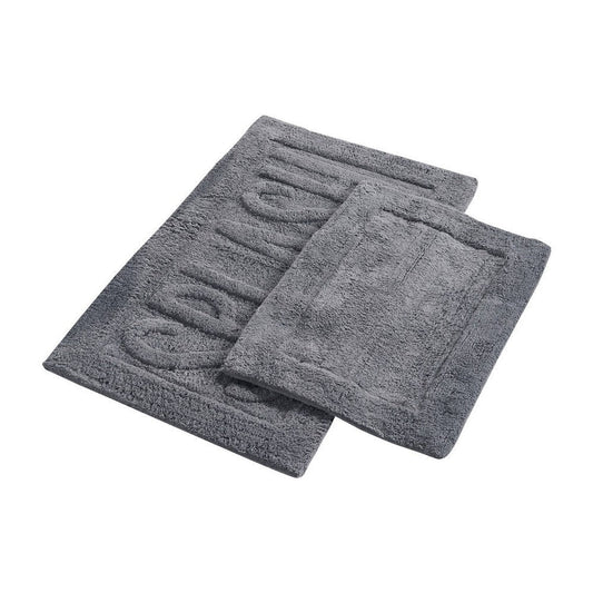 Veria Bath Mat Set | SPLASH Sculpted Details | 2 Piece | Black