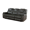 Leatherette Power Sofa with Drop Down Table and Cupholders Gray By Casagear Home BM250911