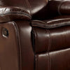 Leatherette Recliner with Contrast Stitching Brown By Casagear Home BM250913