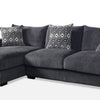 L Shaped Sectional with T Cushioned Seat Gray