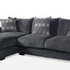 L Shaped Sectional with T Cushioned Seat Gray