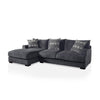 L Shaped Sectional with T Cushioned Seat, Gray