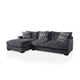 L Shaped Sectional with T Cushioned Seat, Gray