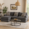 L Shaped Sectional with T Cushioned Seat, Gray