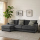 L Shaped Sectional with T Cushioned Seat, Gray