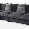 L Shaped Sectional with T Cushioned Seat Large Gray