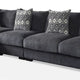 L Shaped Sectional with T Cushioned Seat Large Gray