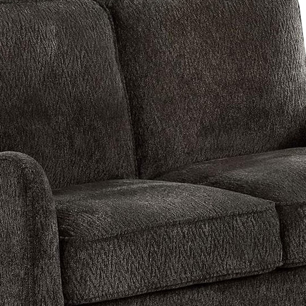 Loveseat with Curved Track Arms and Splayed Legs Dark Gray BM250945