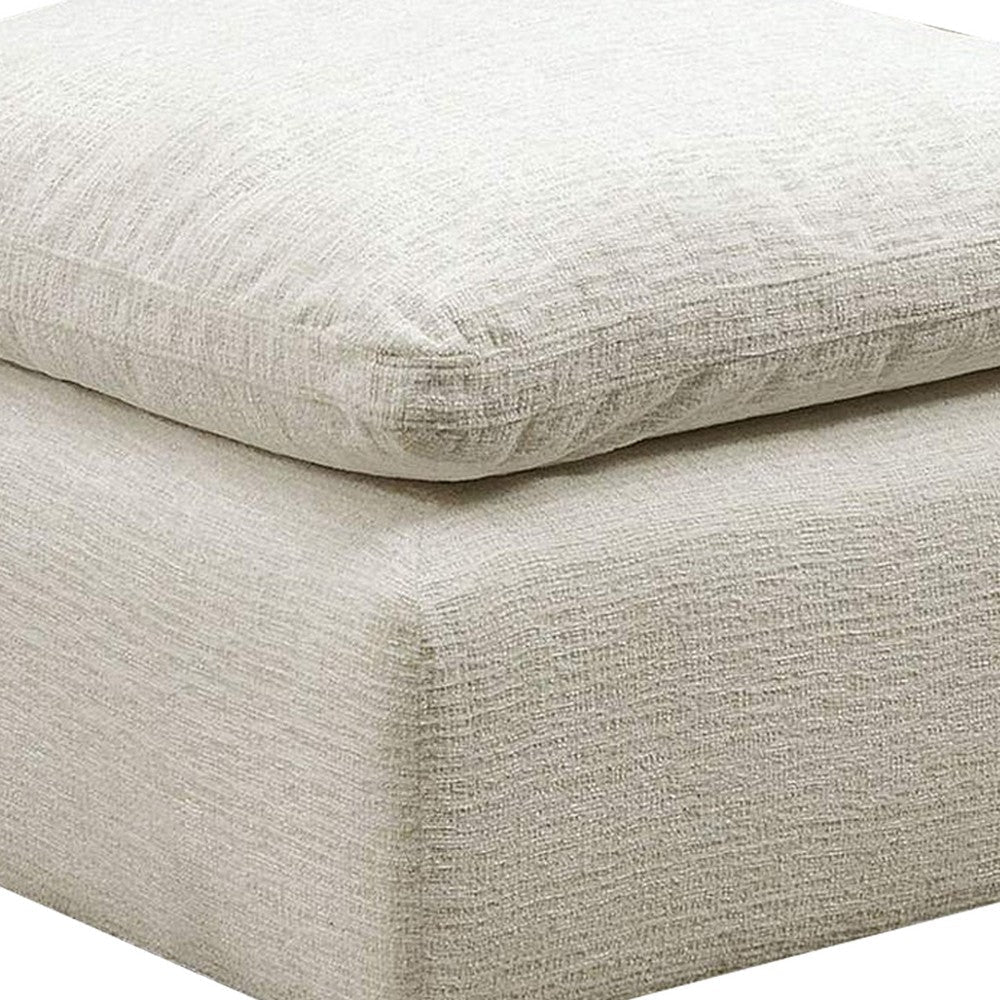 Ottoman with Pillow Top Cushion and Modular Design Cream By Casagear Home BM250956