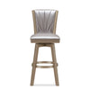 Barstool with Swivel Seat and Stitched Backrest Set of 2 Pearl Gray By Casagear Home BM250963