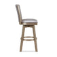 Barstool with Swivel Seat and Stitched Backrest Set of 2 Pearl Gray By Casagear Home BM250963