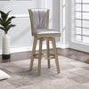 Barstool with Swivel Seat and Stitched Backrest Set of 2 Pearl Gray By Casagear Home BM250963