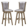 Barstool with Swivel Seat and Stitched Backrest Set of 2 Pearl Gray By Casagear Home BM250963