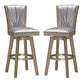 Barstool with Swivel Seat and Stitched Backrest Set of 2 Pearl Gray By Casagear Home BM250963