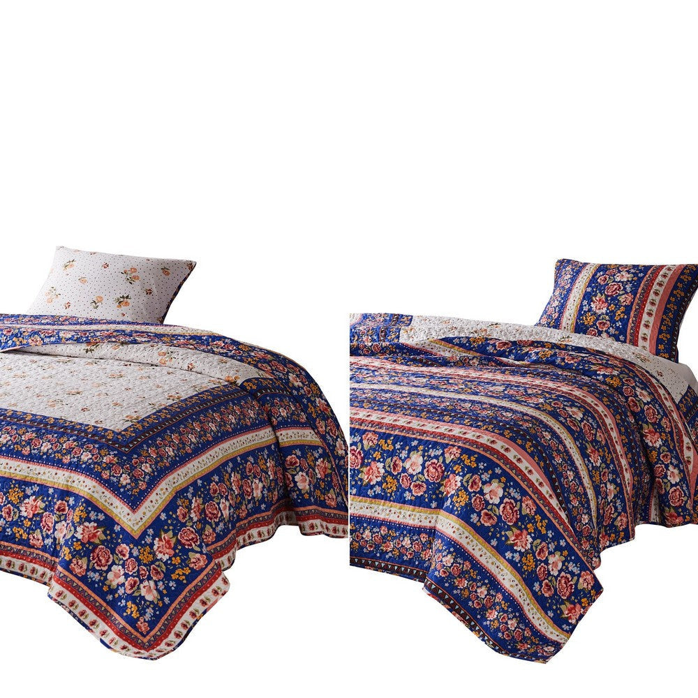 Loir Quilt Set | 2 Piece Twin | Floral Print | Multicolor