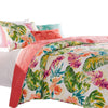 Aulne 2 Piece Twin Quilt Set with Leaf Print Multicolor By Casagear Home BM251005