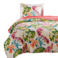 Aulne 2 Piece Twin Quilt Set with Leaf Print, Multicolor By Casagear Home