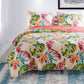 Aulne 2 Piece Twin Quilt Set with Leaf Print, Multicolor By Casagear Home