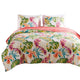 Aulne Quilt Set | 3 Piece Full | Leaf Print | Multicolor